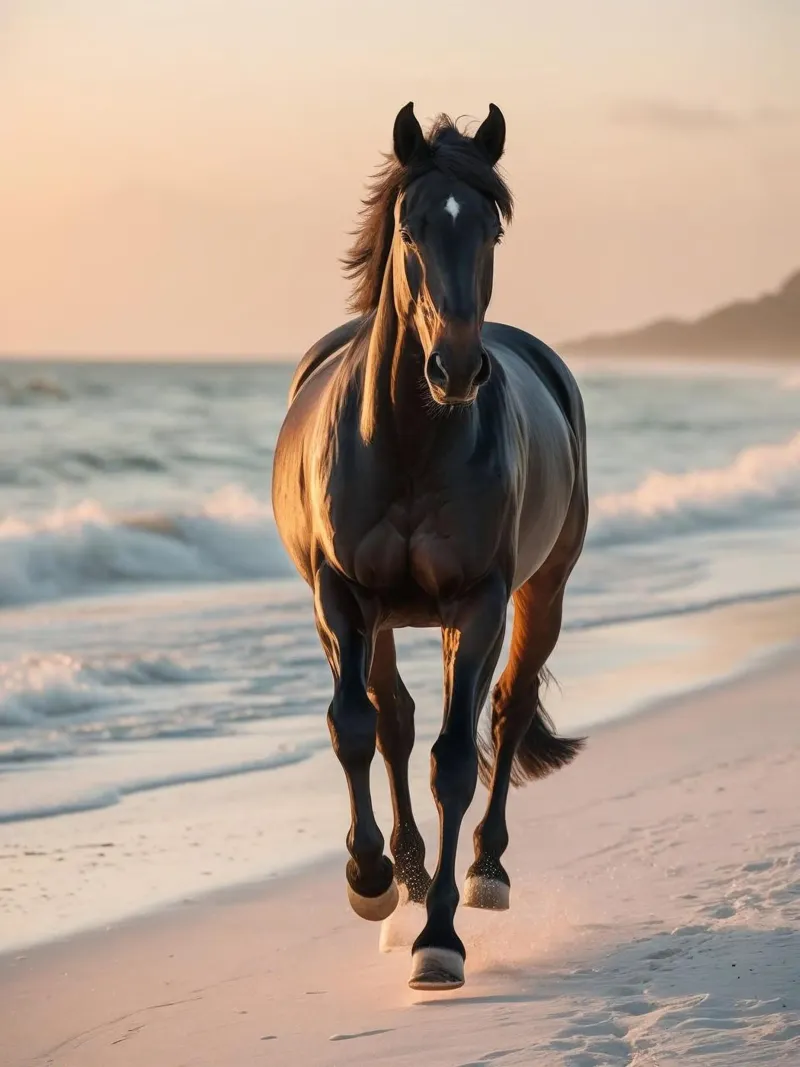 Pferd am Strand carta hahnemühle da Poster Dreams