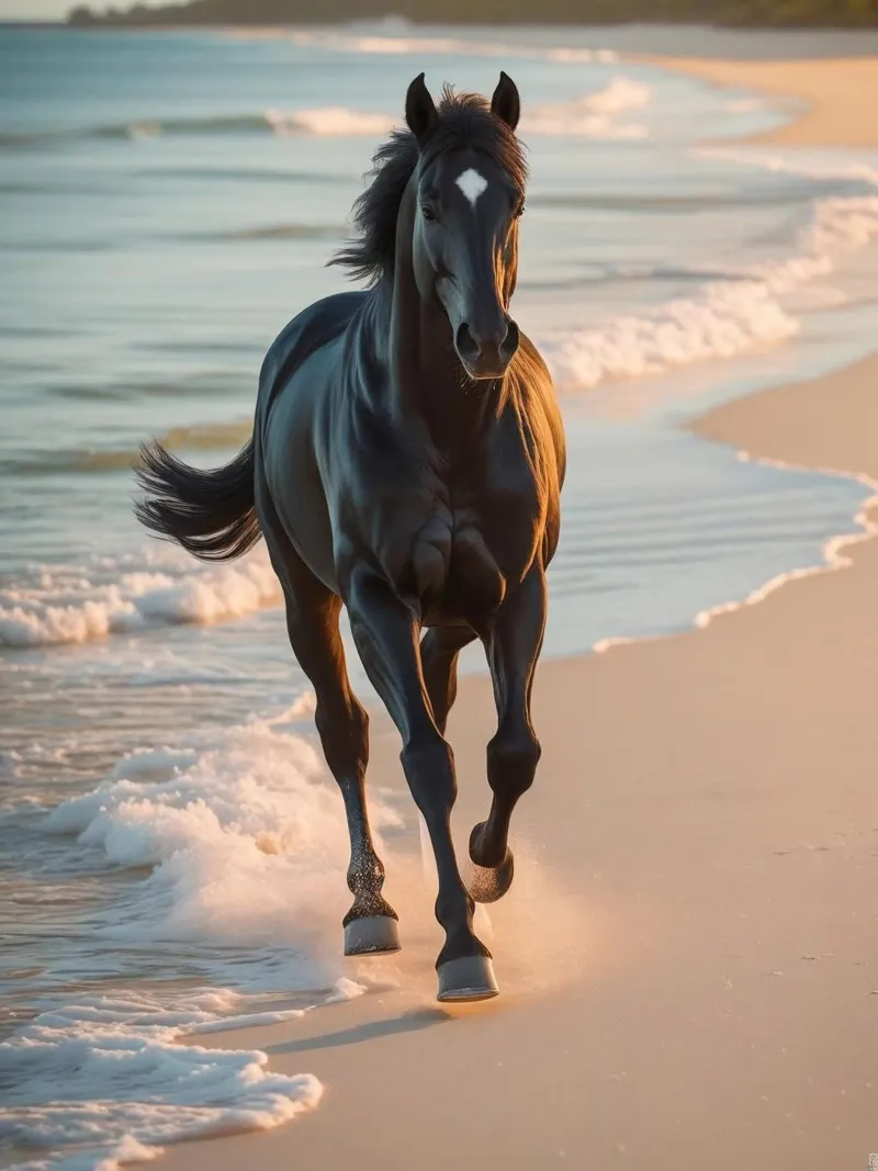 Pferd am Strand carta hahnemühle da Poster Dreams