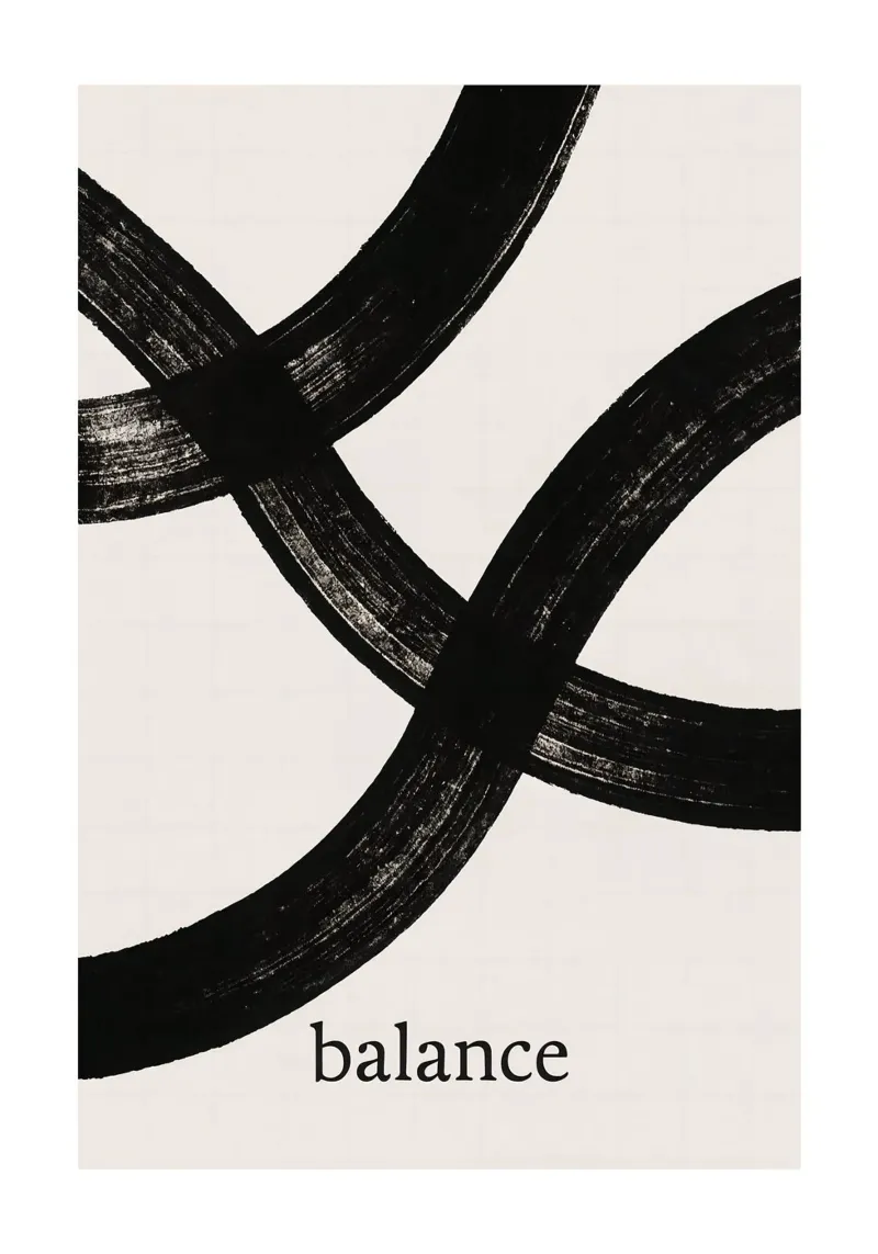 L'arte dell'equilibrio - Flusso minimo poster con telaio in alluminio da Kunst und Kontrast
