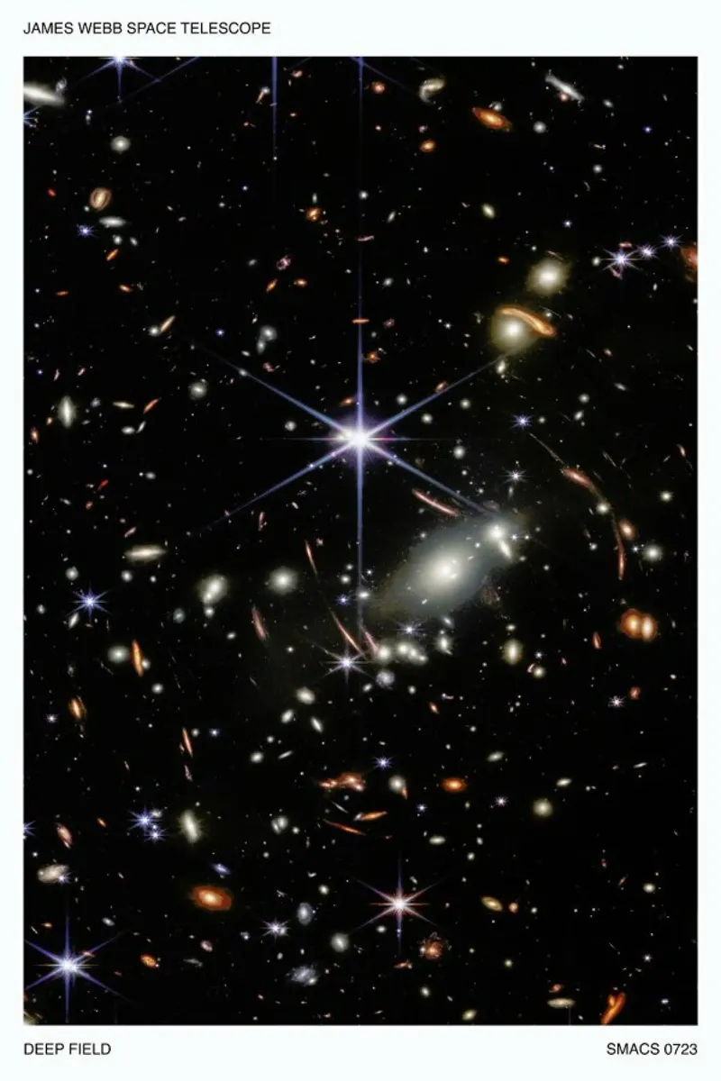 Deep Field Galaxies poster con telaio in plastica da Studio One