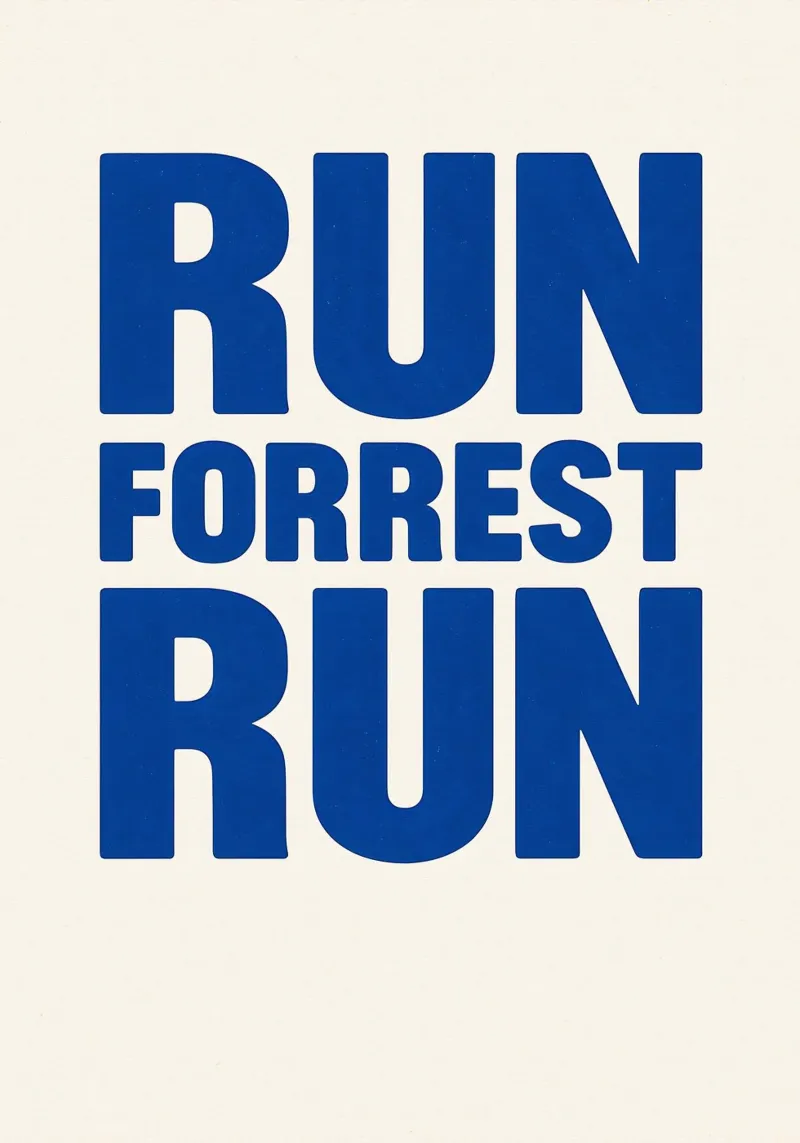 Run Forrest Run Print plexiglass da MoviesArt