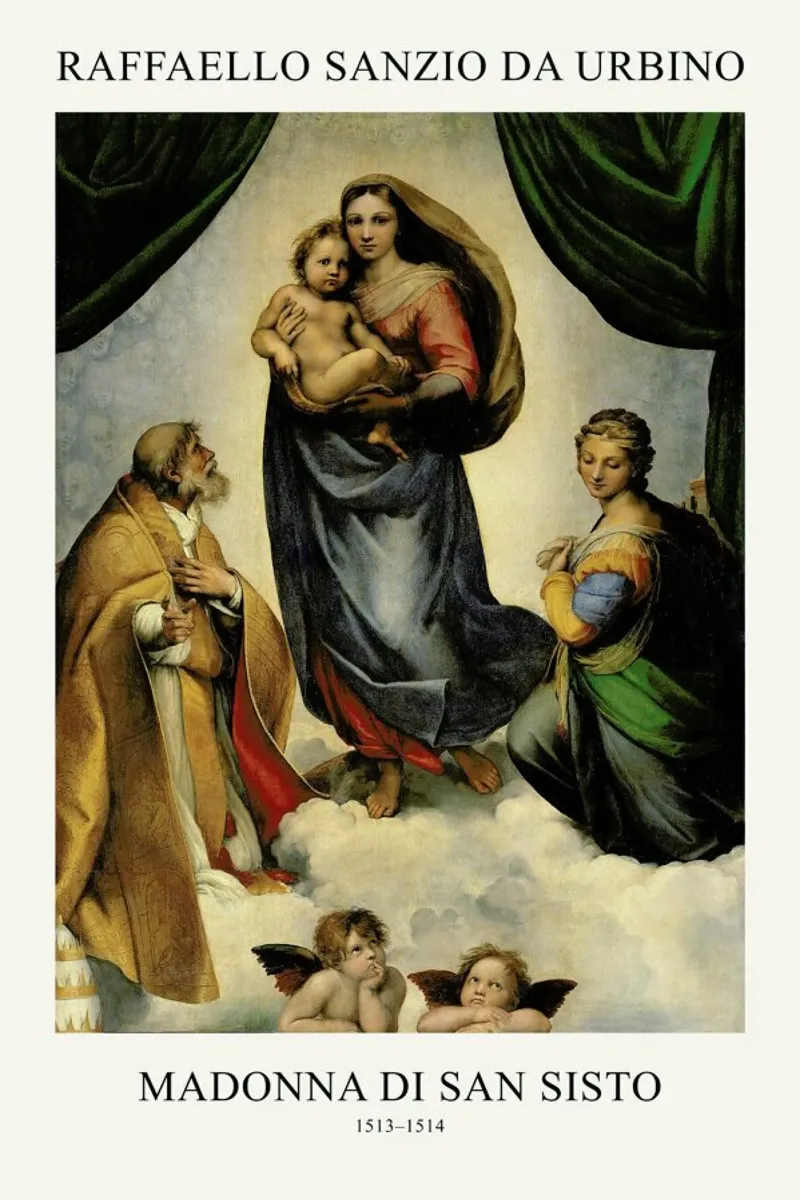 Raphael - The Sistine Madonna poster da Vintage by JUNIQE