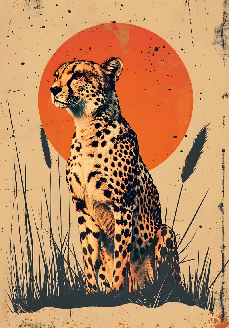 Gepard Vintage Grafik pellicola backlit da WILD ART