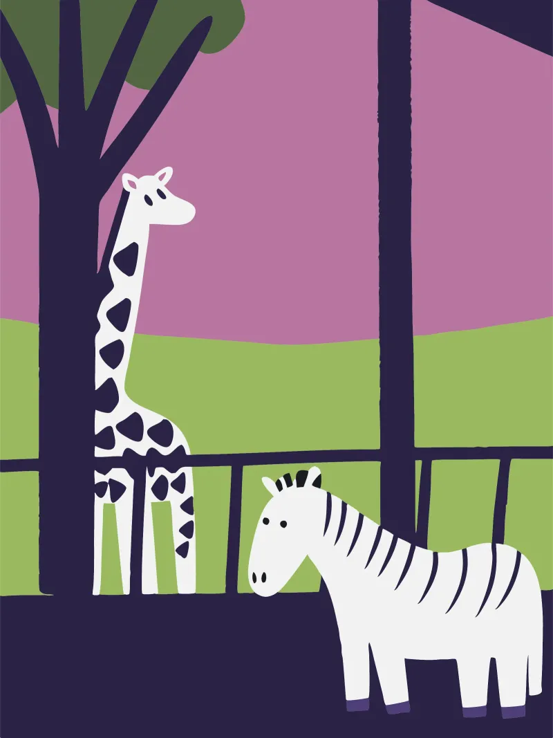 Giraffa e zebra plexiglass da TRENDY POSTER SHOP