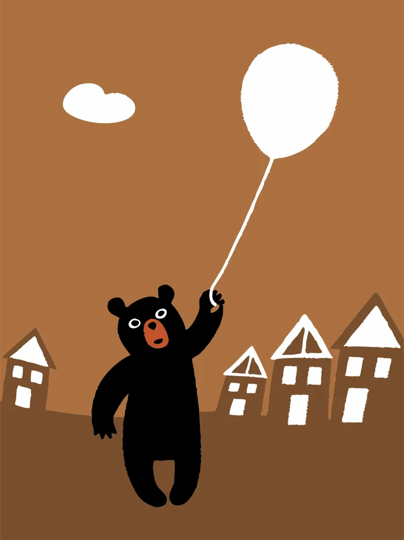Orso che gioca con i palloncini pellicola backlit da TRENDY POSTER SHOP
