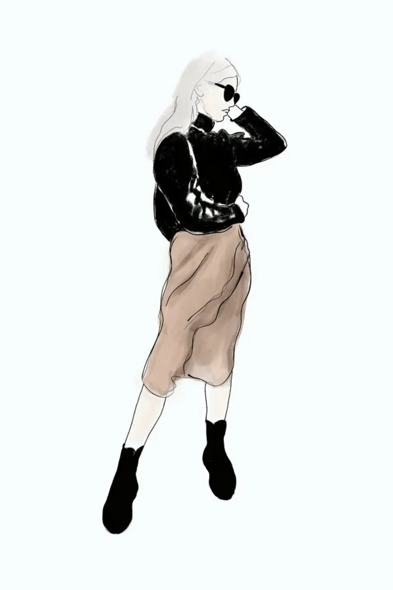 Fashion Sketch Backlit Folie von XOXO Arte