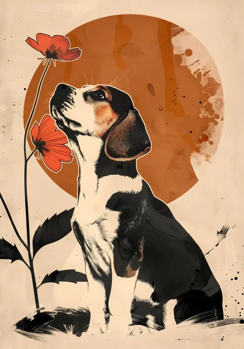 Beagle Vintage Grafik pellicola backlit da WILD ART