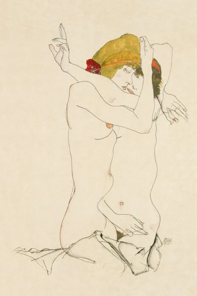 Egon Schiele - Due donne abbracciate (1913) poster da Wirla