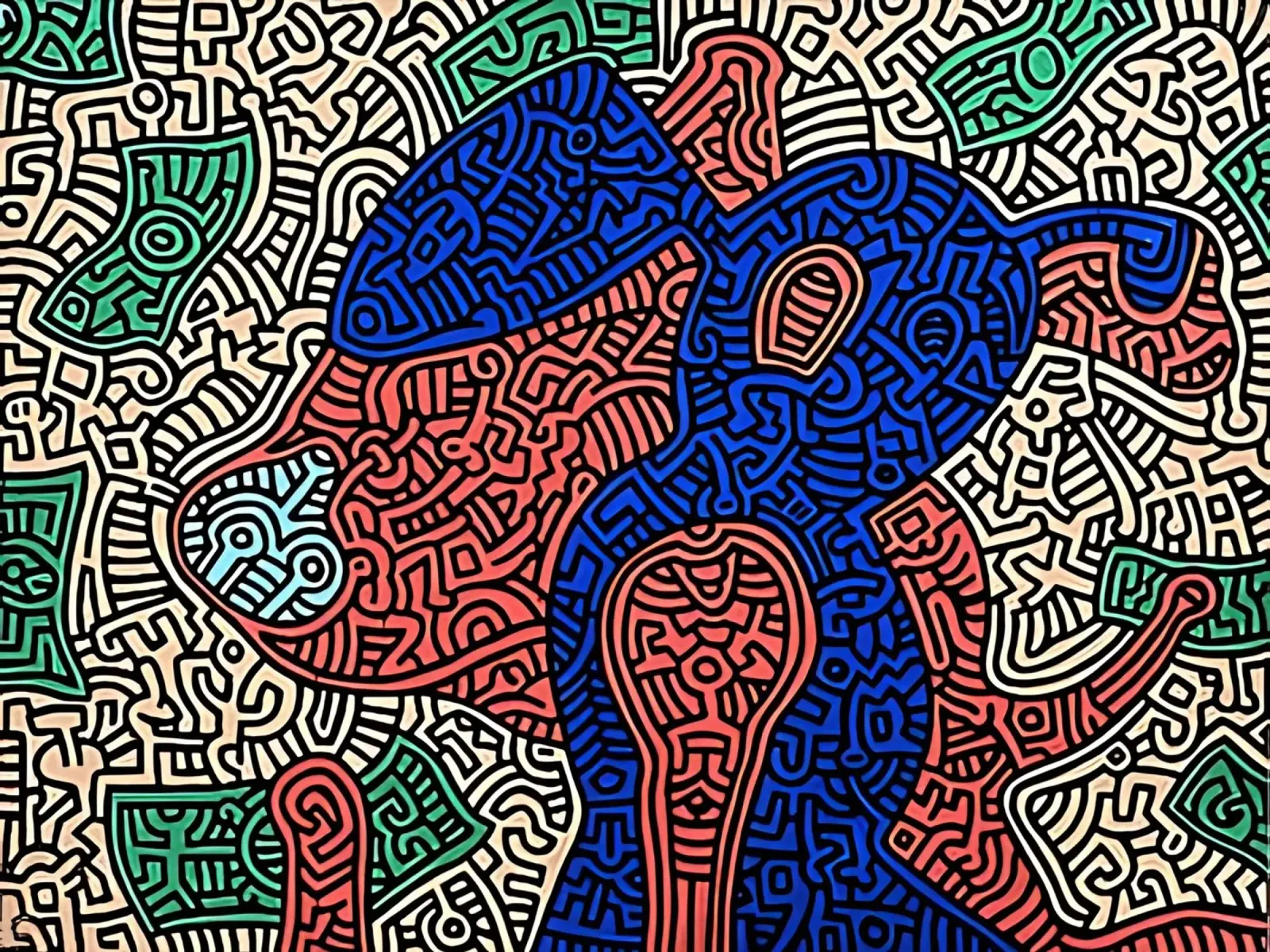 Il maialino va a fare shopping di Keith Haring pellicola backlit da tokovictory