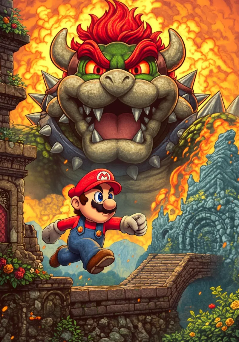 Super Mario hahnemühle van Fleur de Lys