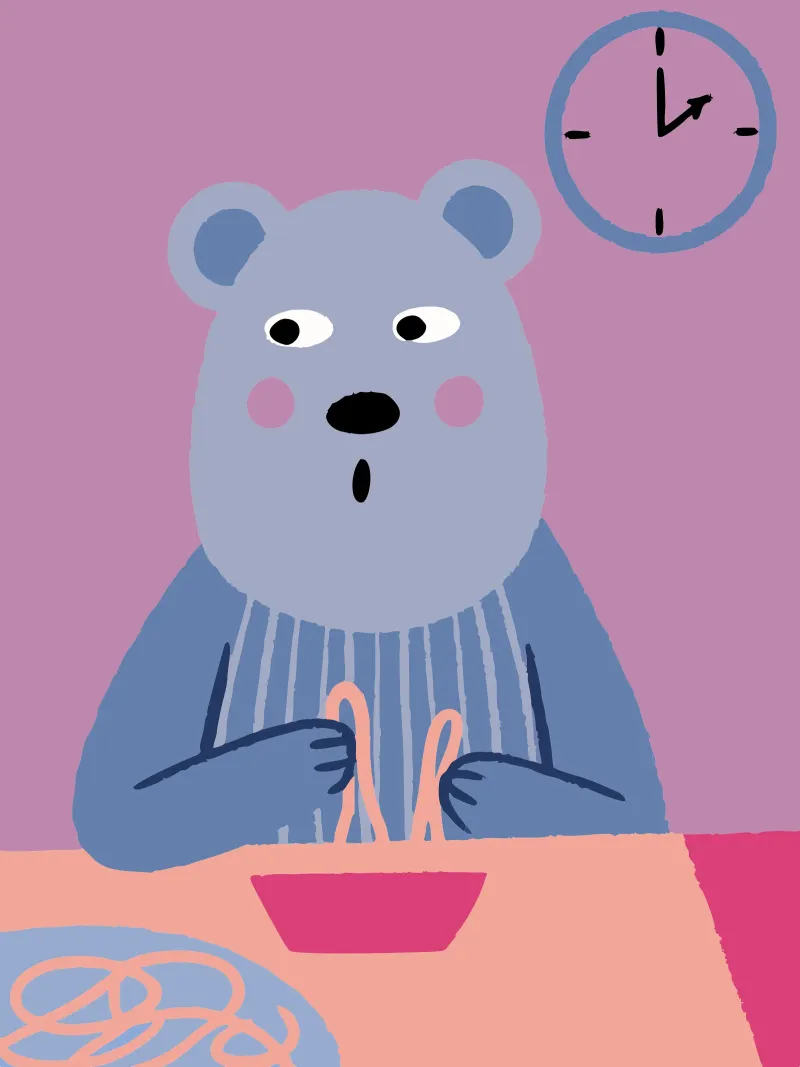 L'orso mangia gli spaghetti poster da TRENDY POSTER SHOP