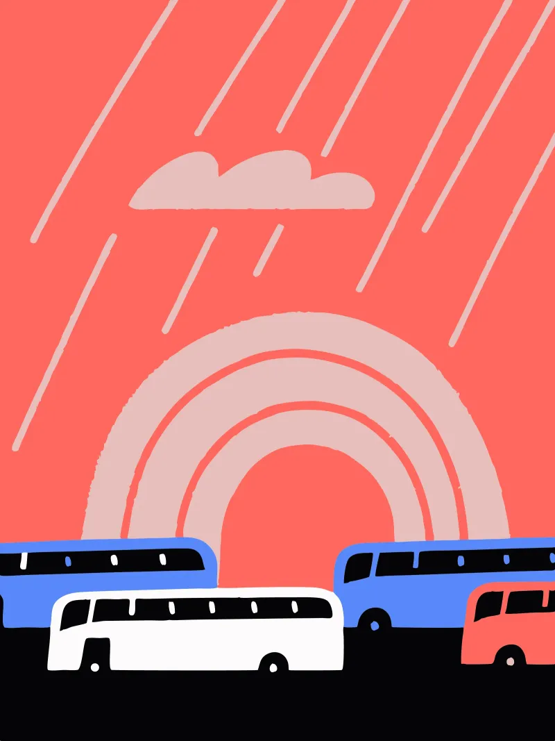 Autobus sotto la pioggia carta hahnemühle da TRENDY POSTER SHOP