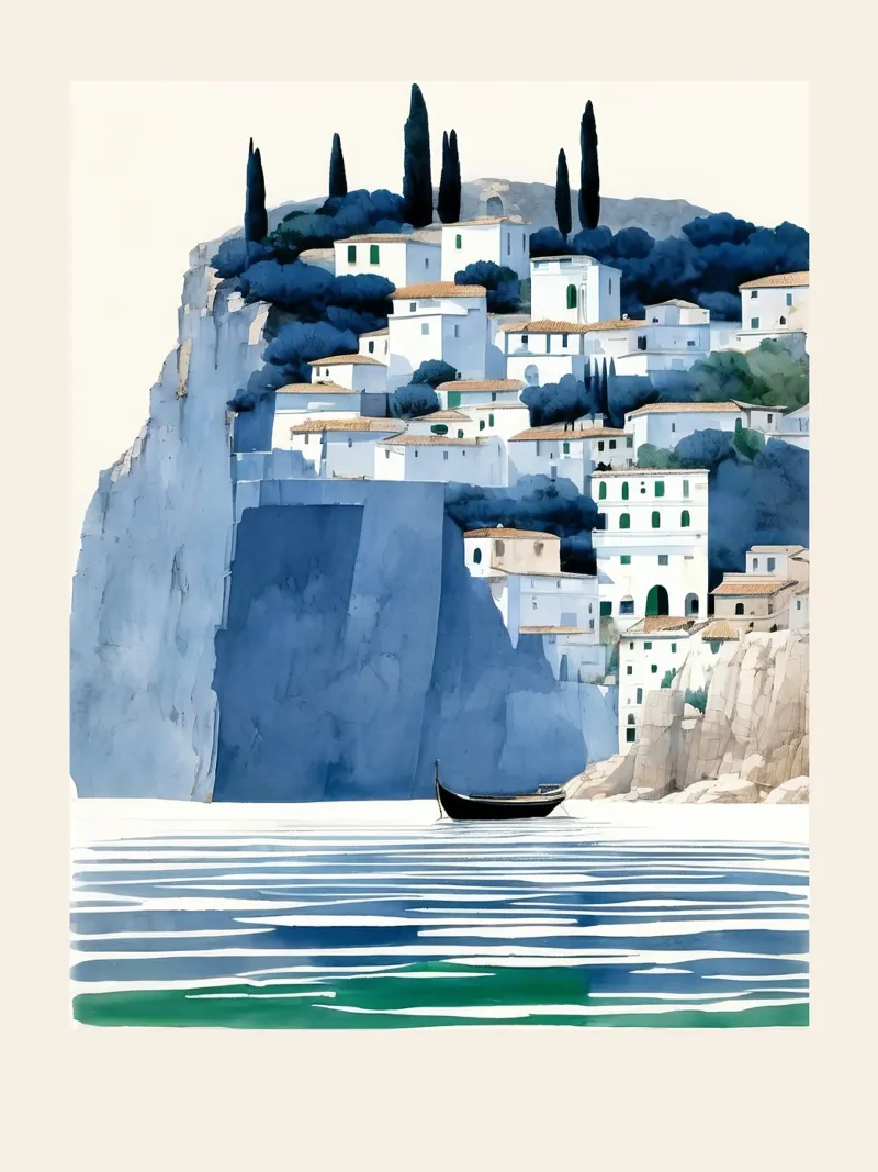 Mediterranean Shores carta hahnemühle da Indigo Rain