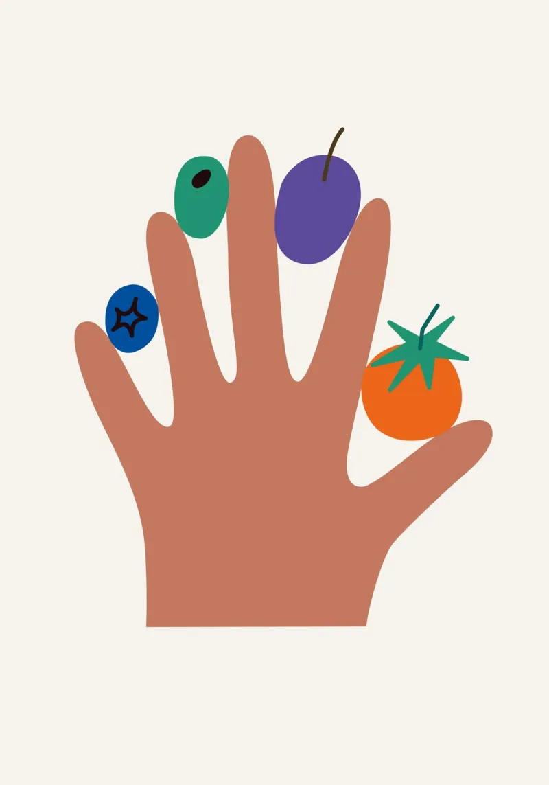 Eat your Veggies II poster con telaio in plastica da Susann Stefanizen