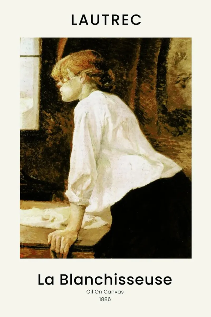 Toulouse-Lautrec -  The Laundress poster with wooden frame by Vintage by JUNIQE