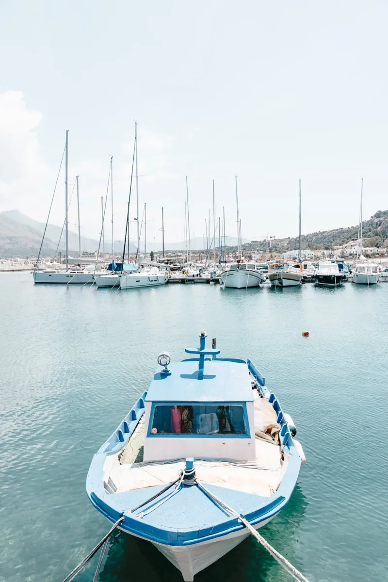Boat in a port in Sicily plexiglass da photolovers