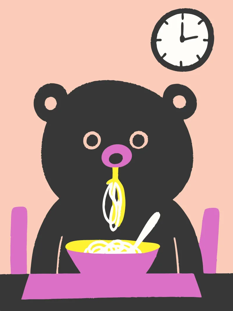 L'orso mangia gli spaghetti poster da TRENDY POSTER SHOP
