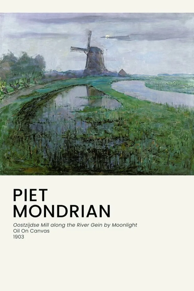 Mondrian - Oostzijdse Mill pellicola backlit da Vintage by JUNIQE