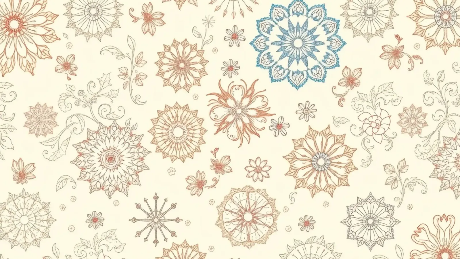 Floral pattern design with intricate detailing in soft tones canvas by DesignDoodle