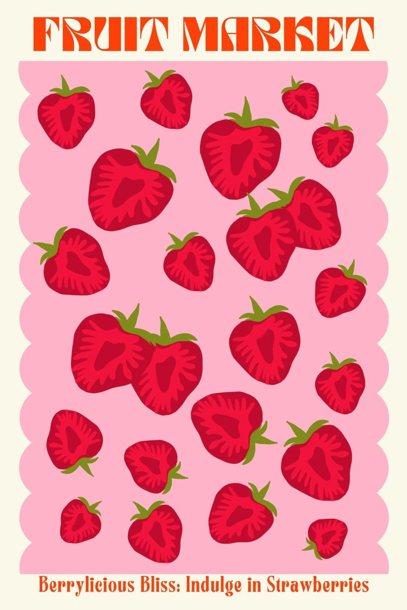Strawberry Fruit Market poster by PrintStudio
