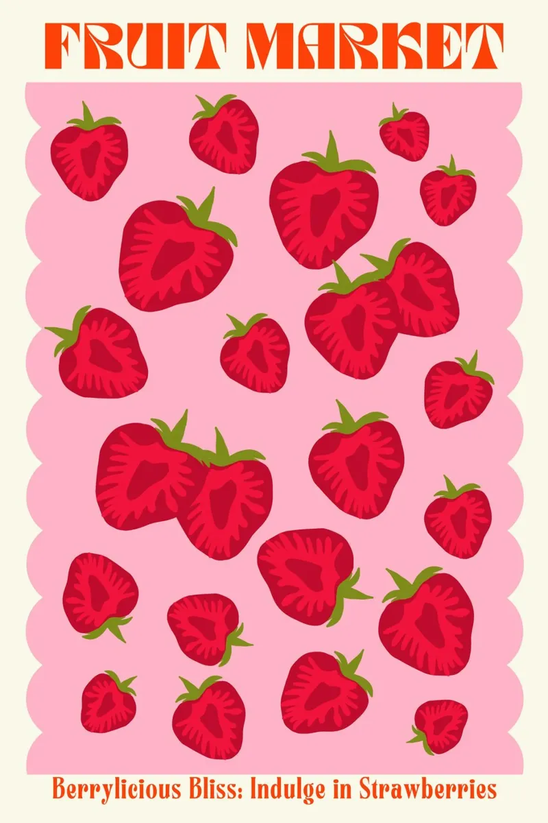 Mercato della frutta alla fragola carta hahnemühle da PrintStudio