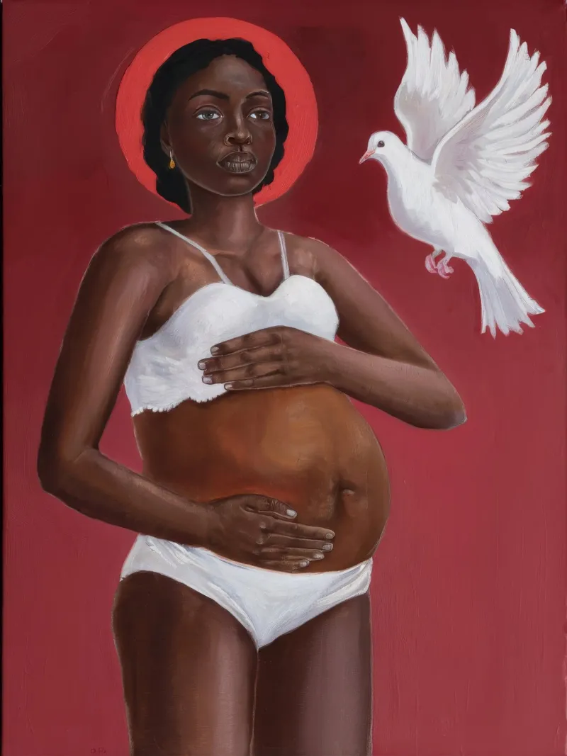 Abbraccio della colomba sacra poster con telaio in plastica da Ebony Carpenter