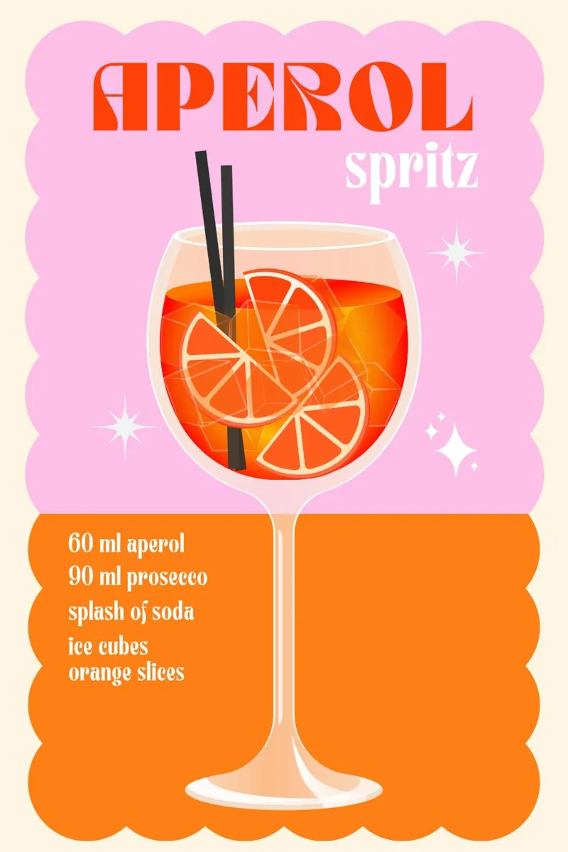 Cóctel Aperol Spritz Print lámina retroiluminada de PrintStudio