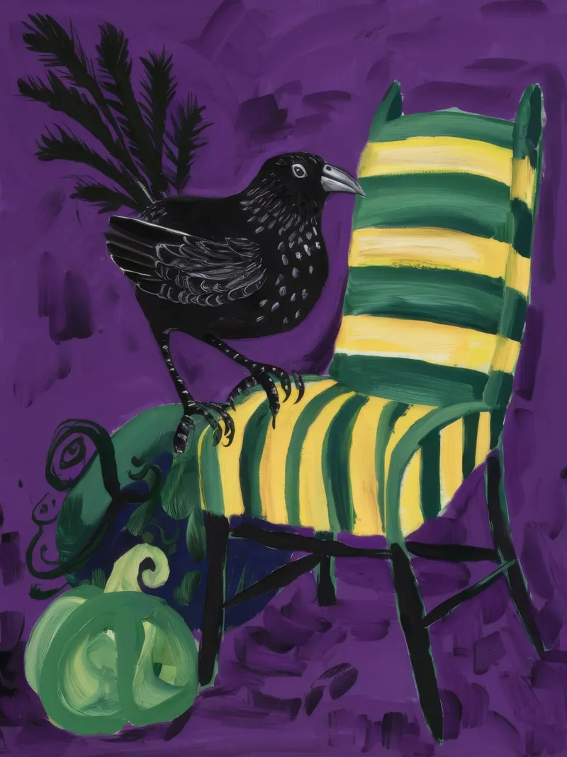 Sedia verde mistica poster con telaio in alluminio da Ebony Carpenter