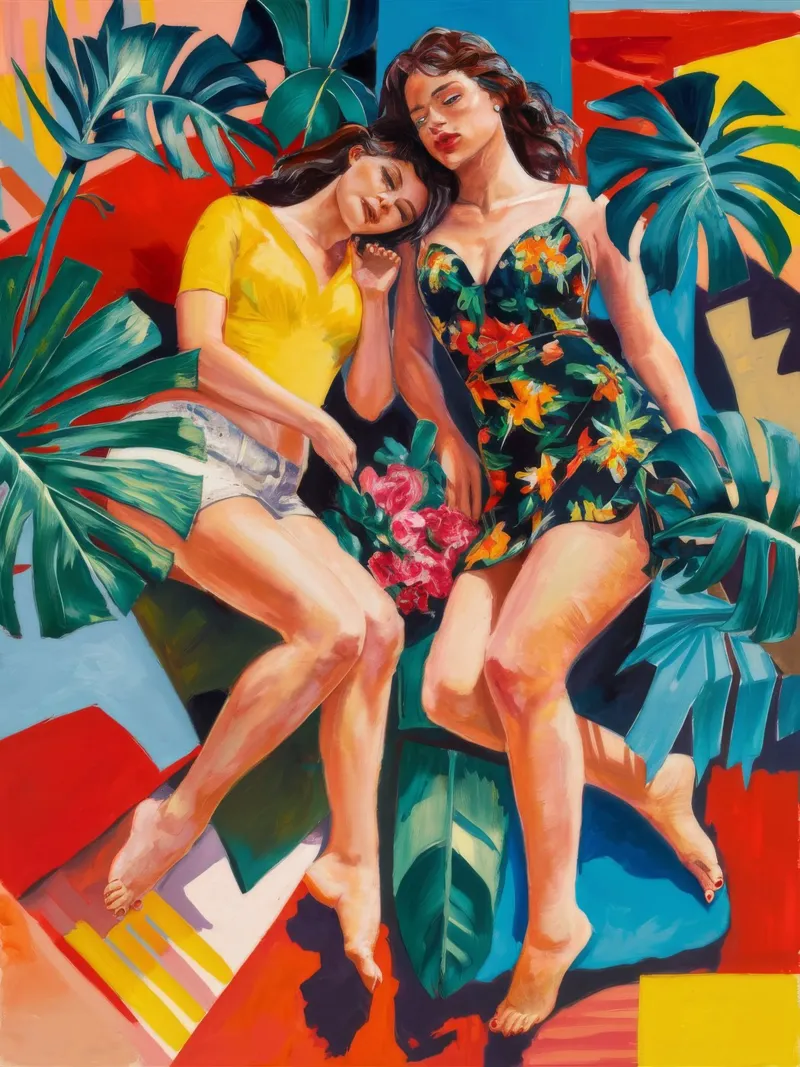 Beatitudine da sogno tropicale poster con telaio in plastica da Ebony Carpenter