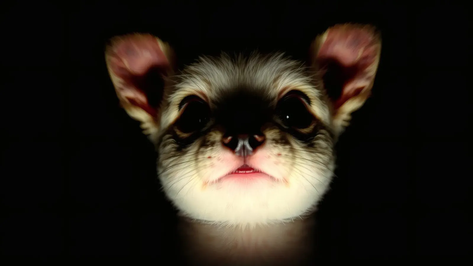Animale carino, piccolo e spaventoso, con grandi orecchie illuminate pellicola backlit da DesignDoodle