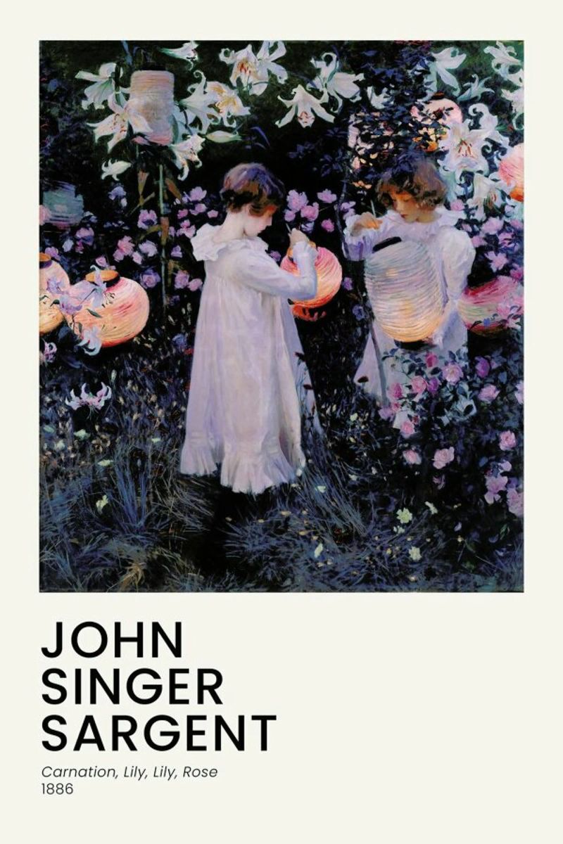 Singer Sargent -  Carnation, Lily, Lily, Rose Poster von Vintage by JUNIQE