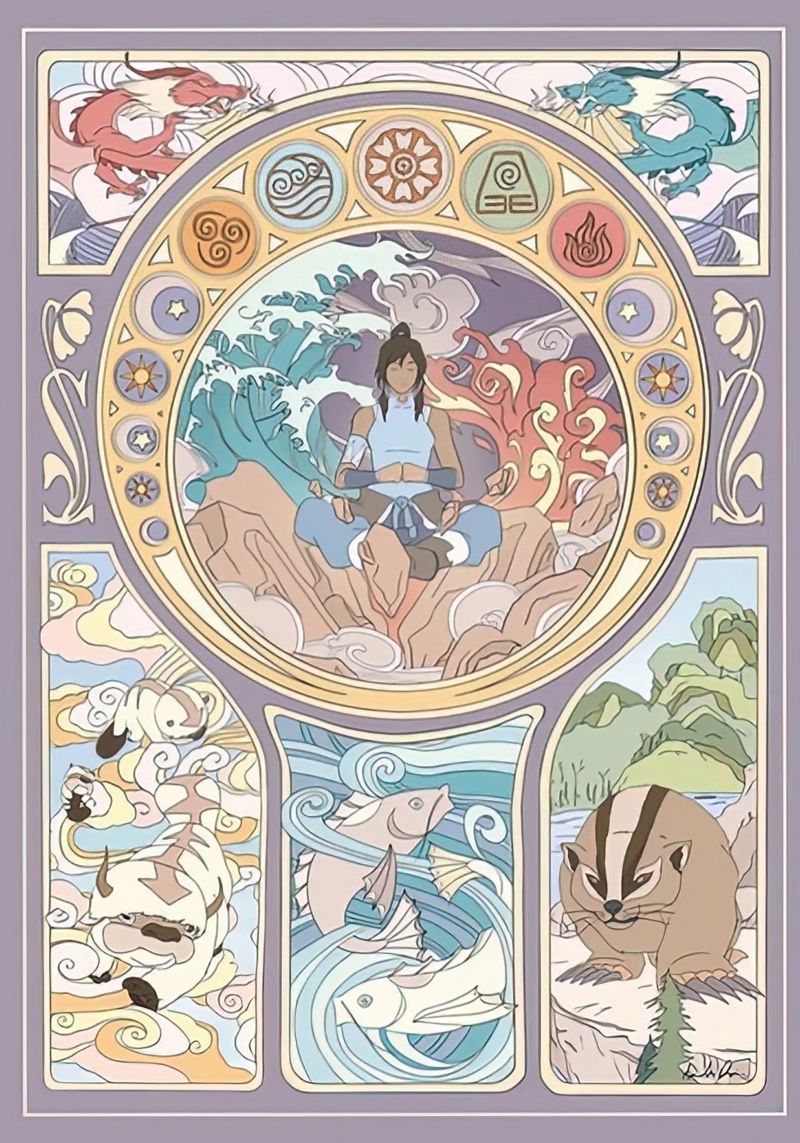 Avatar Korra and Original Benders poster by Reece Shop
