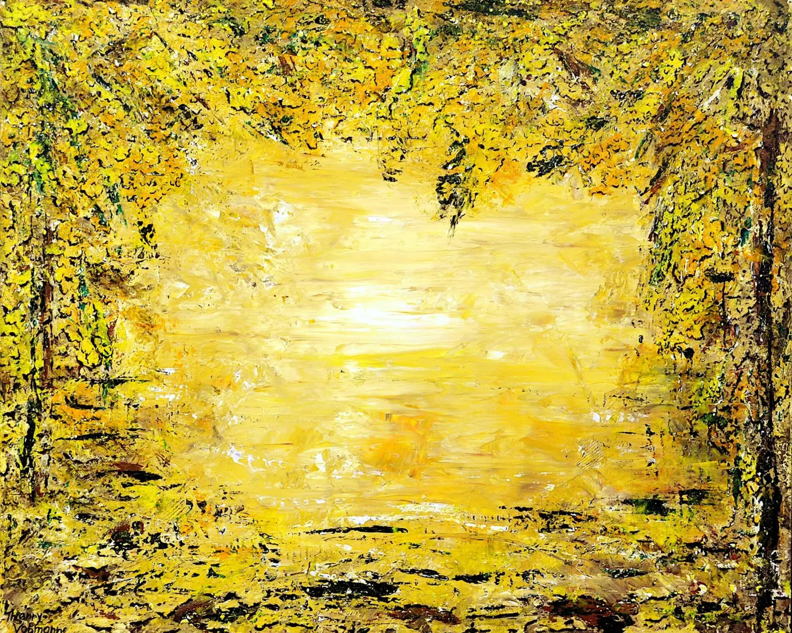 GOLDEN LIGHT pellicola backlit da Thierry Vobmann Abstract painting
