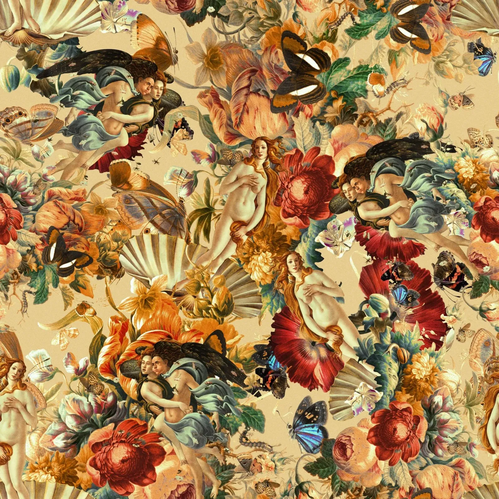 Venus and Floral Pattern pellicola backlit da burcukorkmazyurek