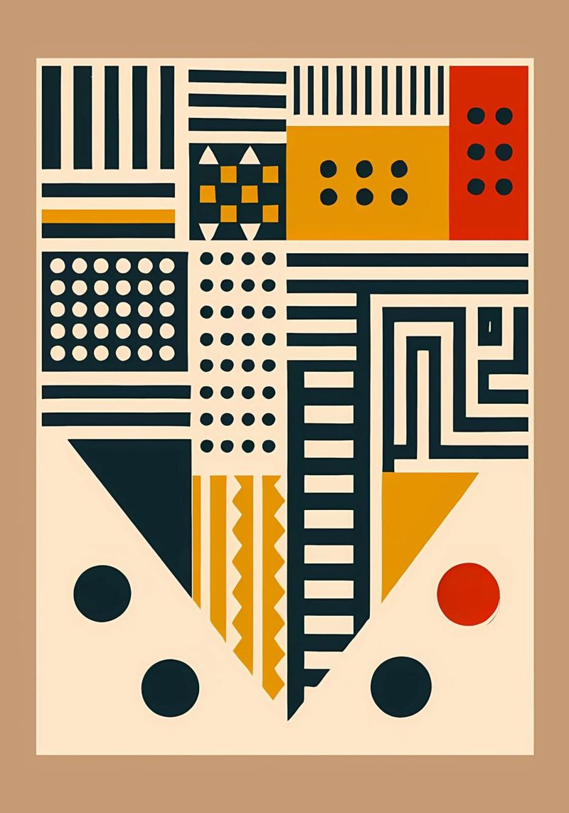 formes géométriques motifs triangles points rayures rectangles poster de Ashish Kashyap