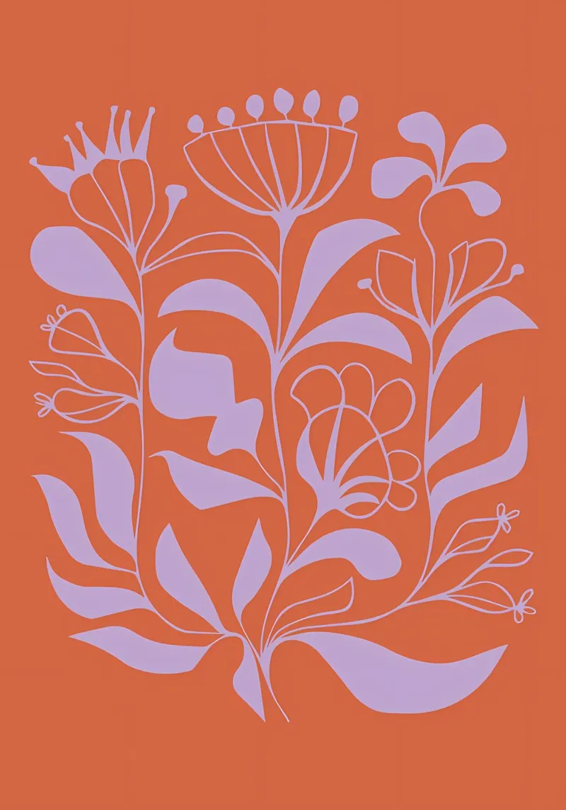 fiori petali fiori steli fogliame botanica natura pianta b poster con telaio in plastica da Ashish Kashyap
