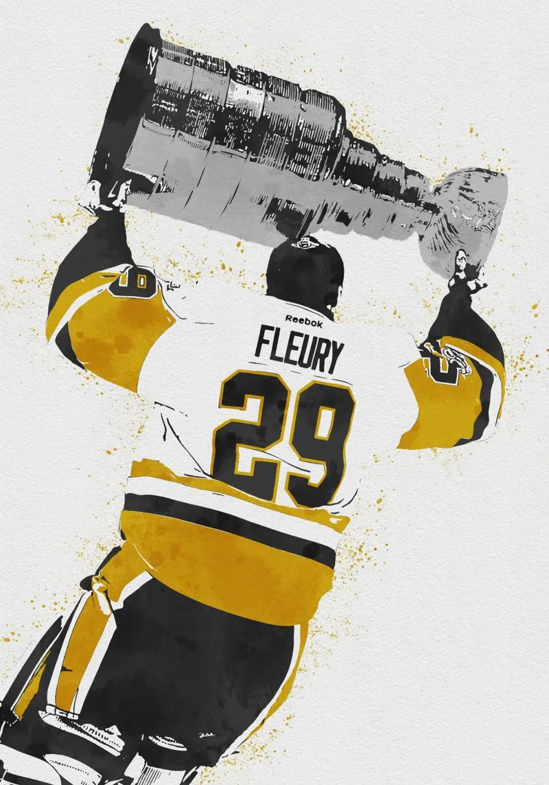 Marc-Andre Fleury Pittsburgh Penguins pellicola backlit da tenten