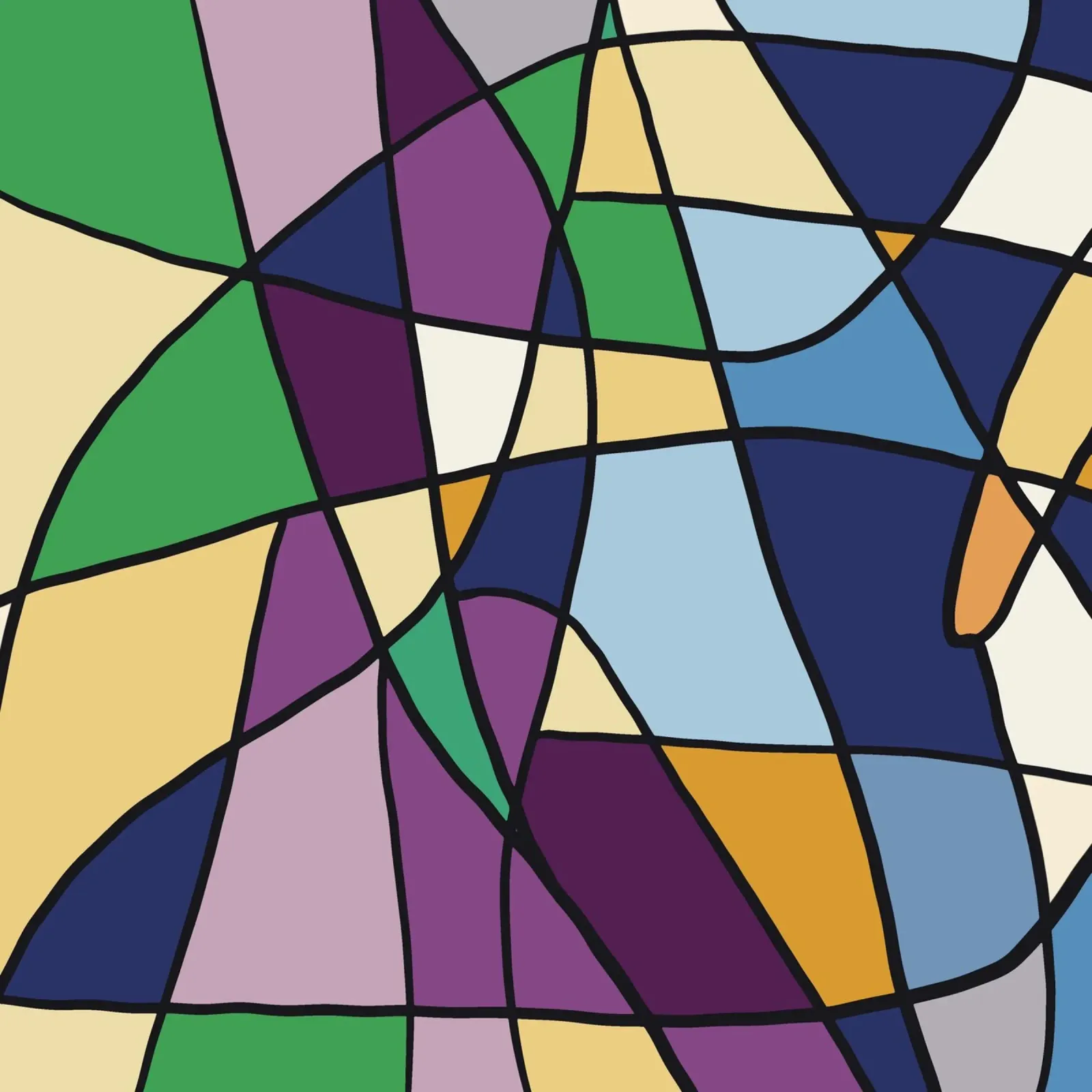 Kleurmozaïek vierkant abstract canvas van Little Dean