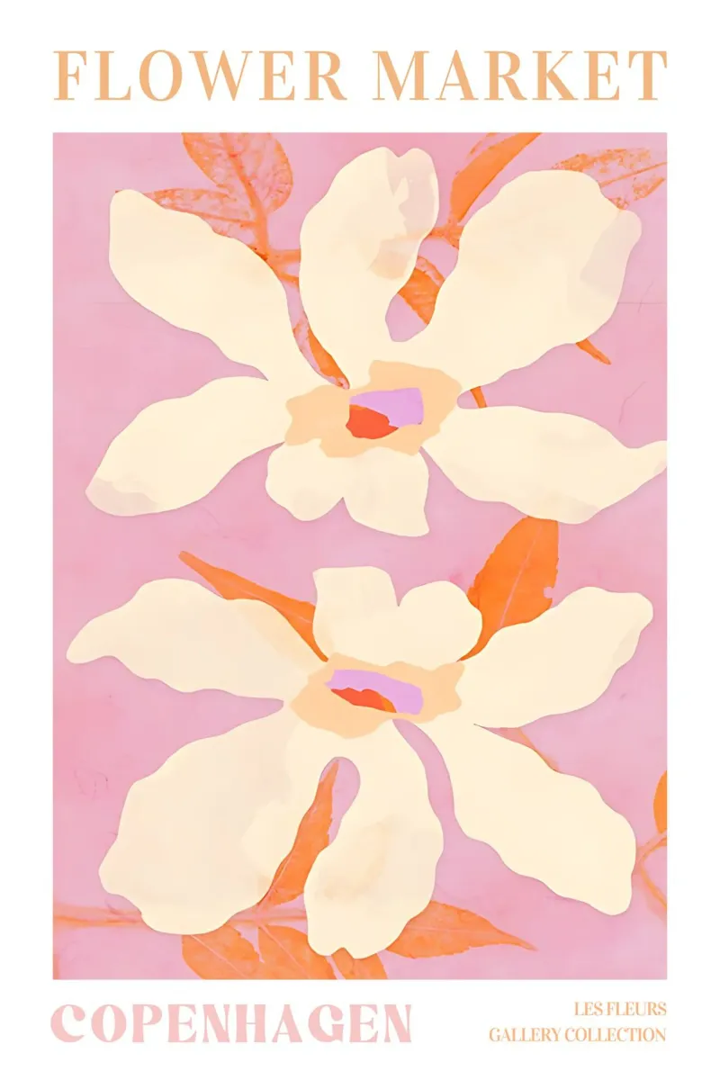 Stampa del mercato dei fiori, poster floreale alluminio dibond da Boheme