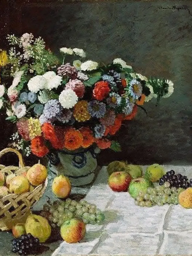 composizione floreale bouquet e vaso di fiori claude monet pellicola backlit da belong shop