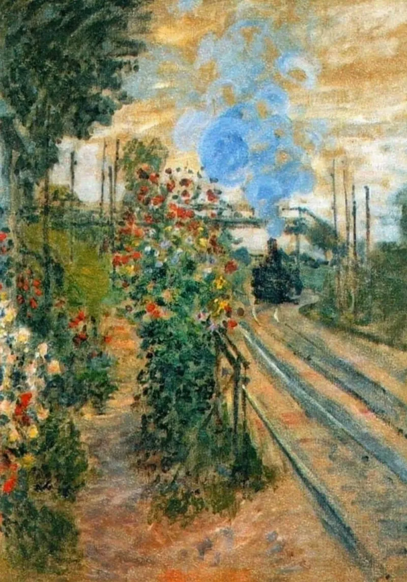 claude monet transport park railway canvas with Floater frame by belong shop