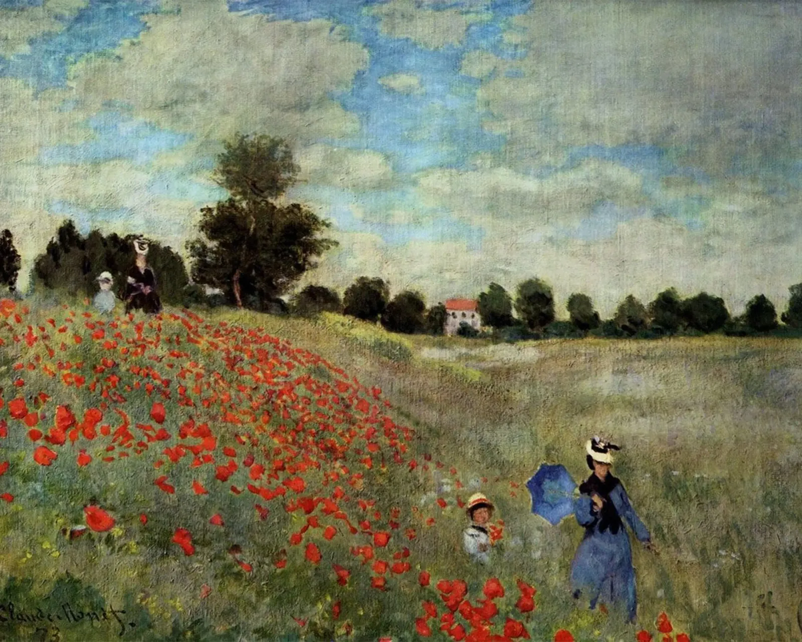 child walking in meadow claude monet hahnemühle by belong shop