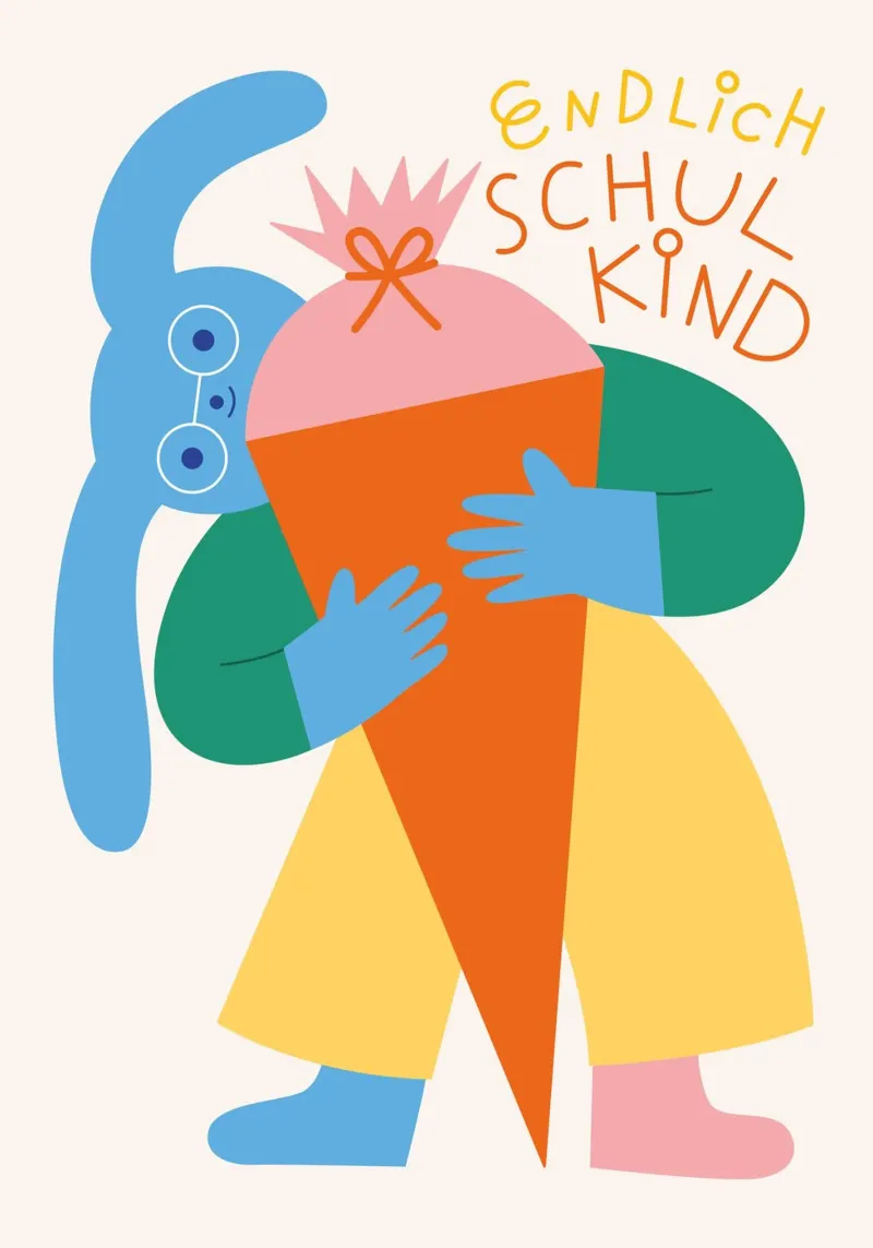 Endlich Schulkind (weiß) tela da Susann Stefanizen