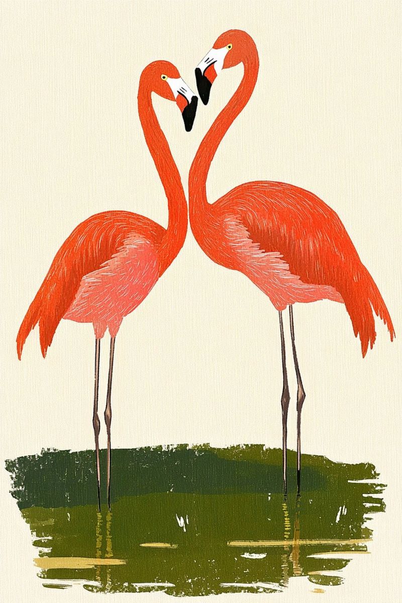 Flamingo-Paar Poster von Curious Canvas