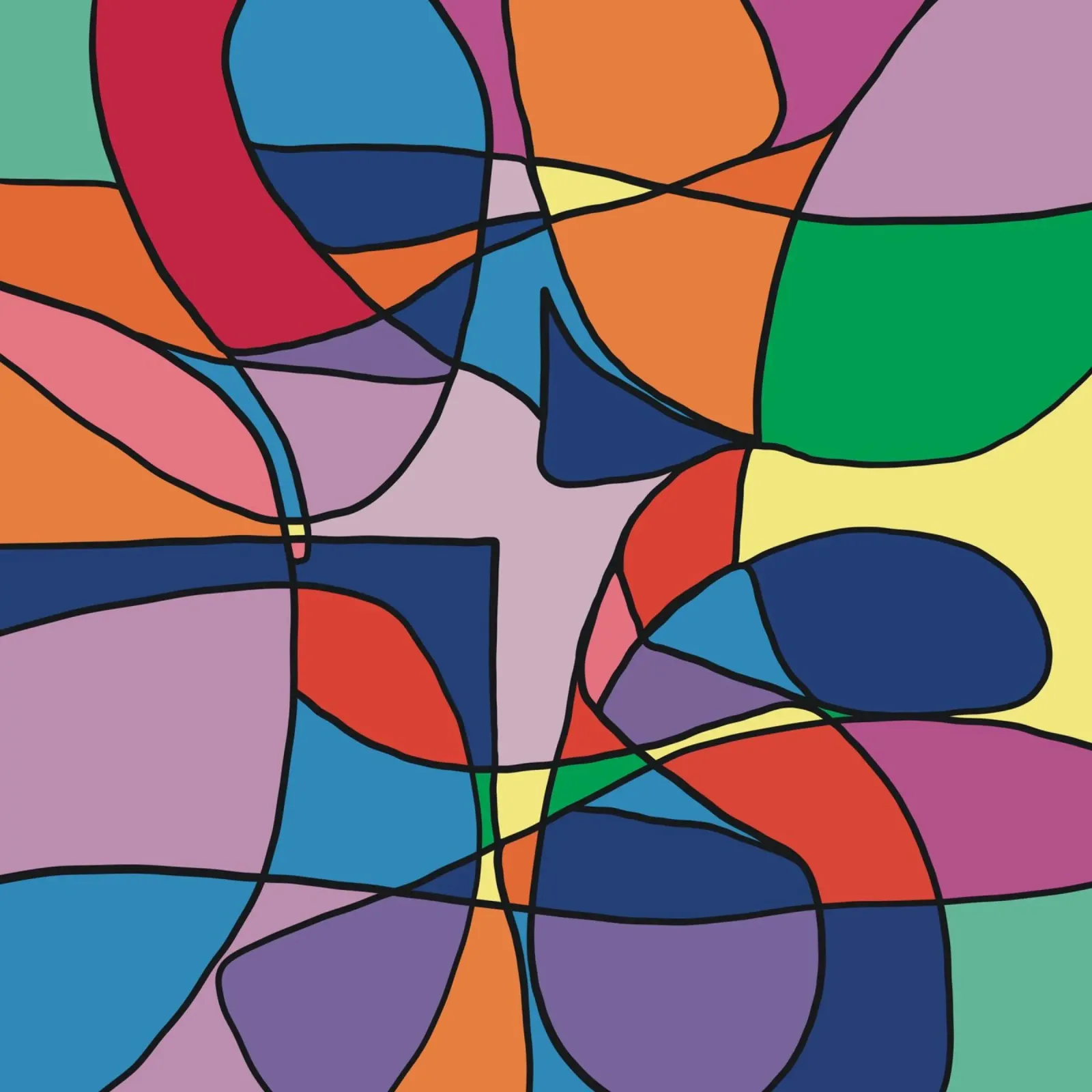 Mosaico a colori quadrato astratto var 3 plexiglass da Little Dean