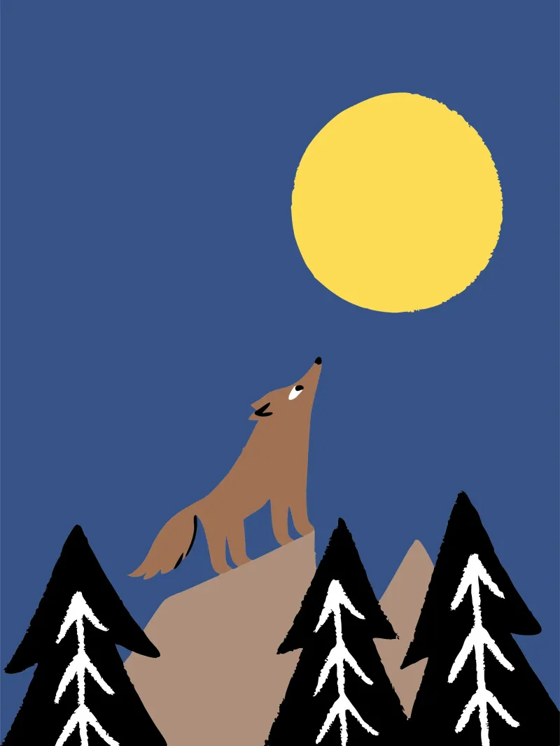 Lupi a mezzanotte pellicola backlit da TRENDY POSTER SHOP
