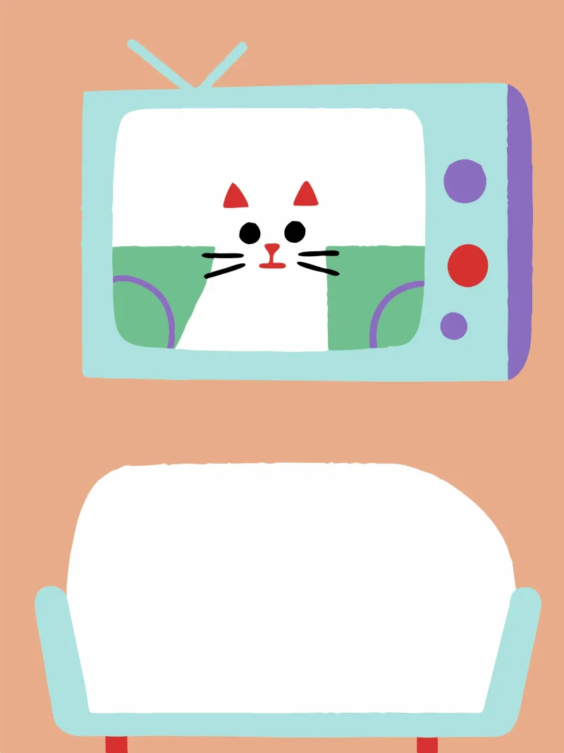 Gatti in televisione pellicola backlit da TRENDY POSTER SHOP