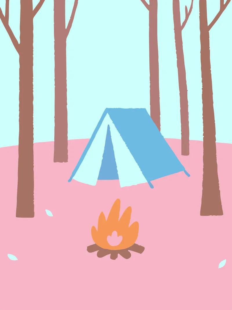 Camping poster met kunststof frame van TRENDY POSTER SHOP
