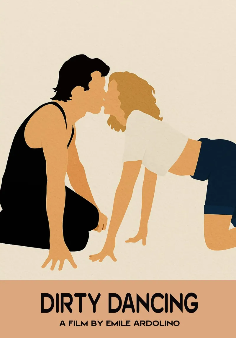 Dirty Dancing Movie Art Vector Imagination canvas with Floater frame by whitesand