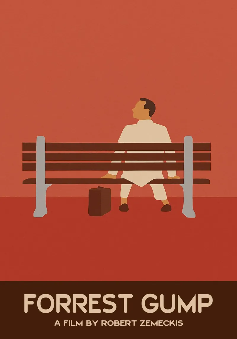 Forrest Gump Movie Art Vector Imaginación metacrilato de whitesand